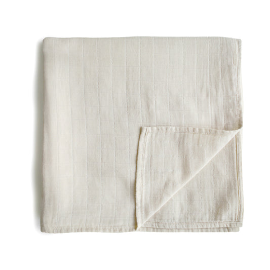 Muslin Swaddle Blanket Organic Cotton - (Fog)