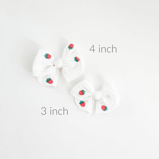 Strawberry Muslin Fable Bow