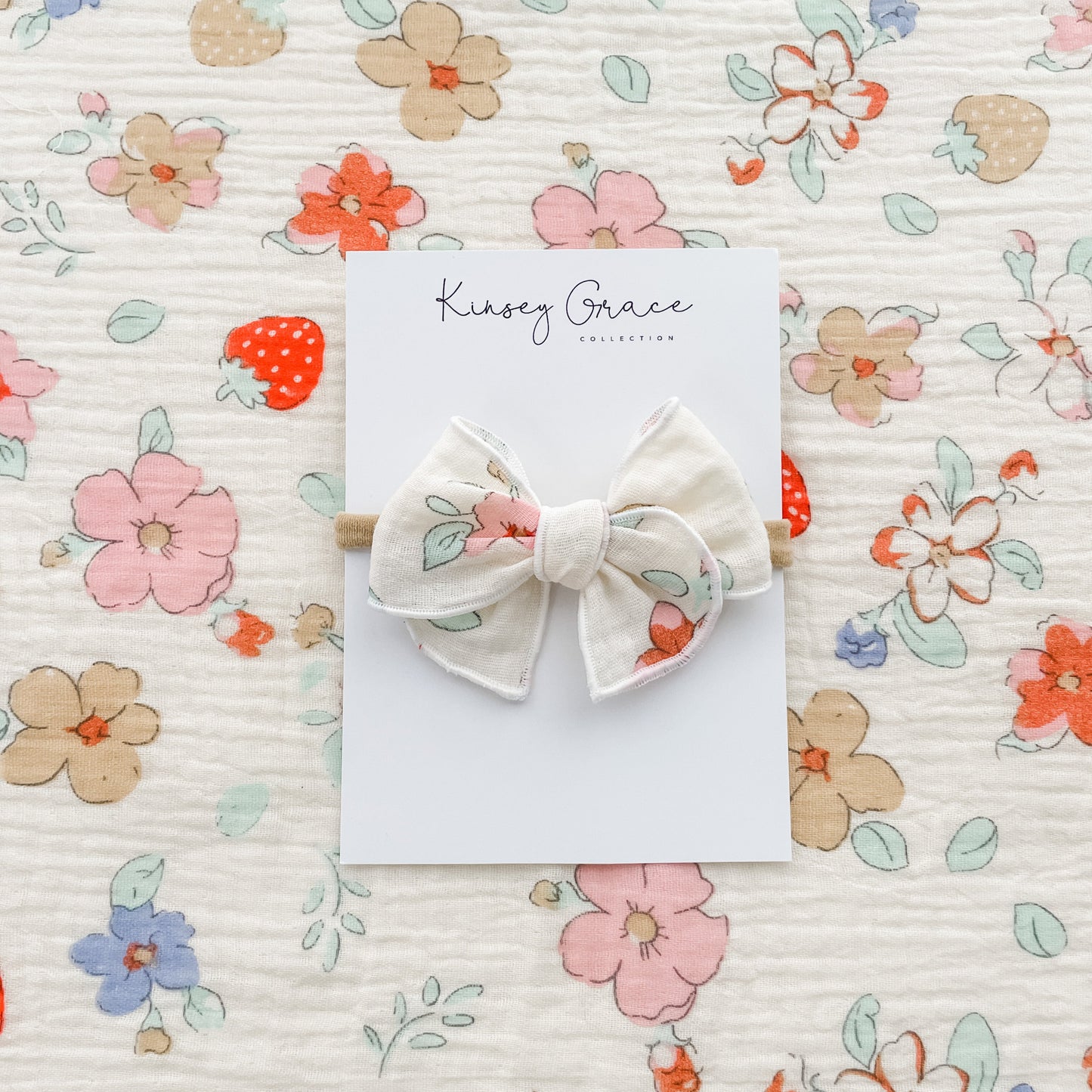 Floral Muslin Fable Bow