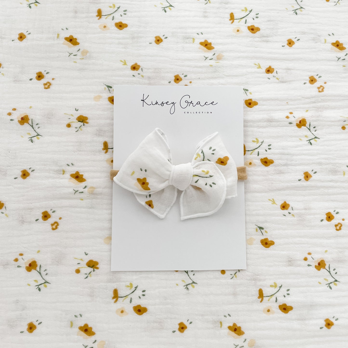 Floral Muslin Fable Bow