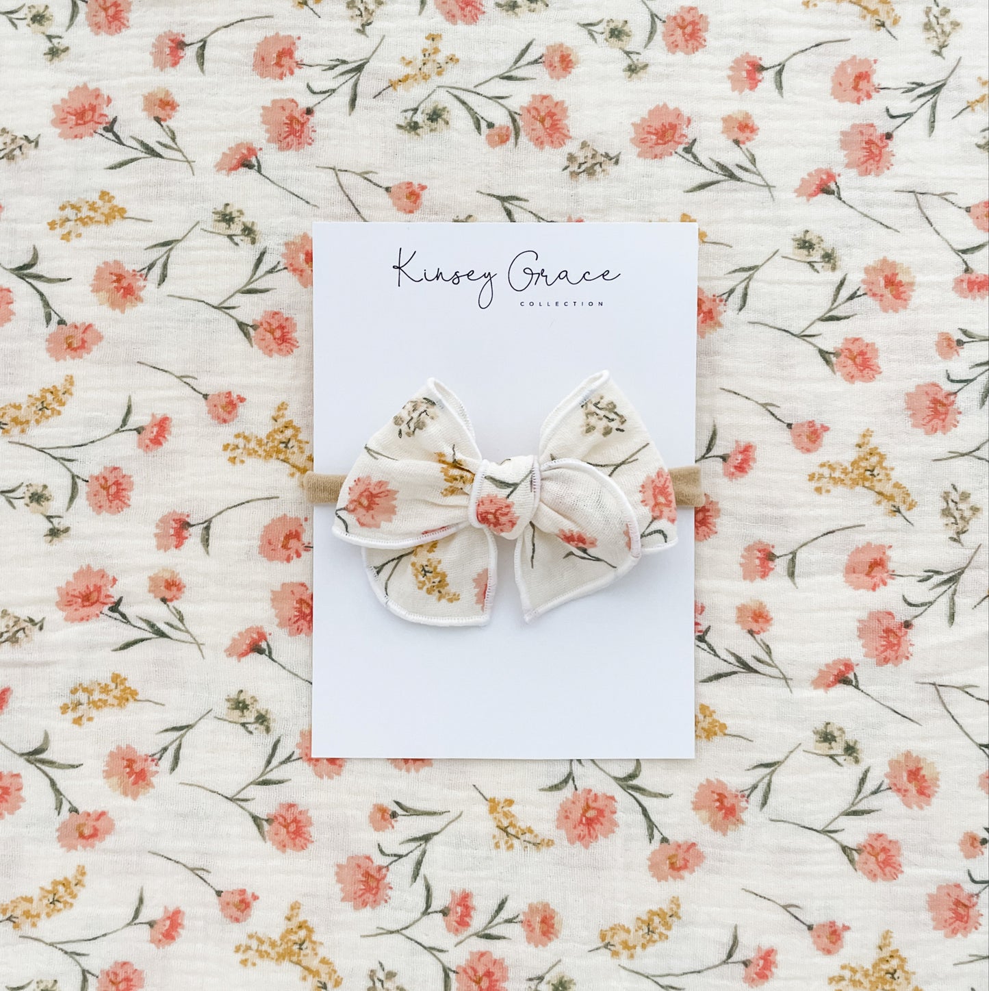 Floral Muslin Fable Bow