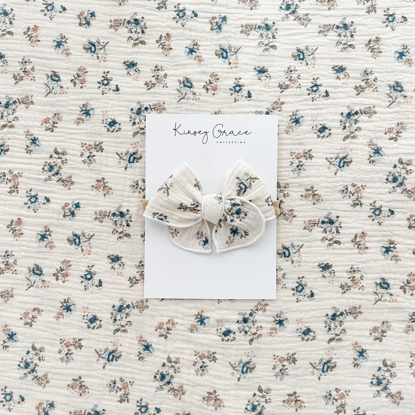 Floral Muslin Fable Bow