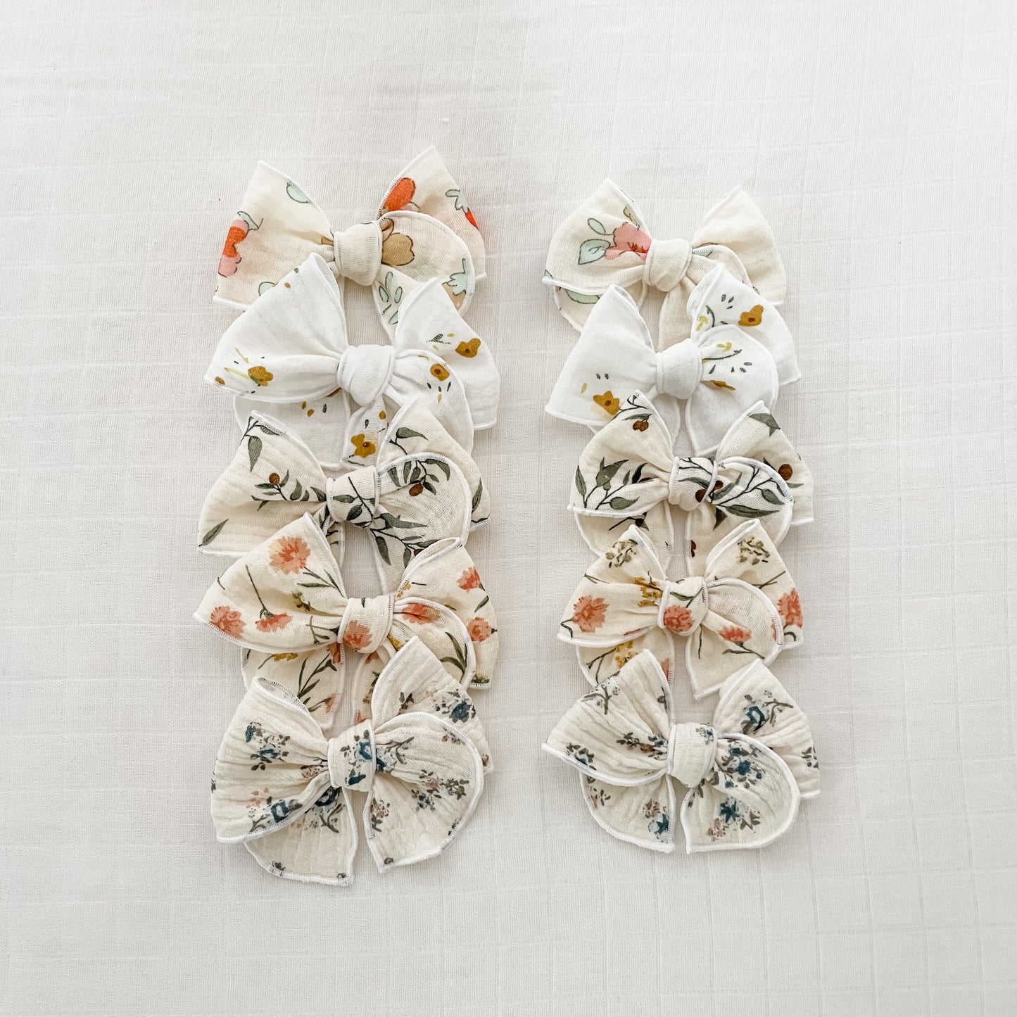 Floral Muslin Fable Bow