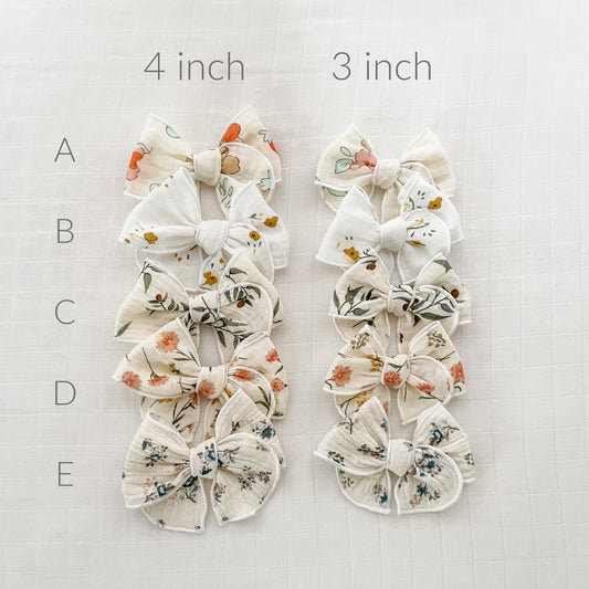 Floral Muslin Fable Bow