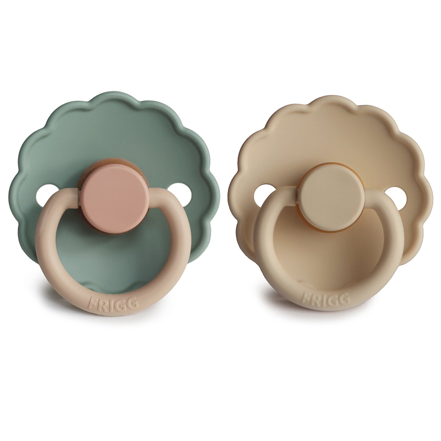 FRIGG DAISY NATURAL RUBBER BABY PACIFIER (WILLOW/CROISSANT) 2-PACK