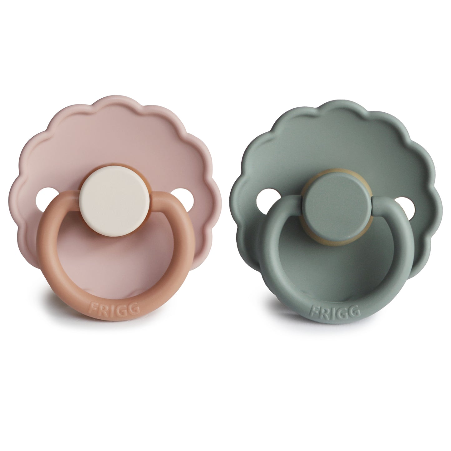 FRIGG DAISY NATURAL RUBBER BABY PACIFIER (BISCUIT/LILY PAD) 2-PACK