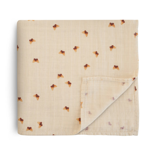 Muslin Swaddle Blanket Organic Cotton - (Butterflies)