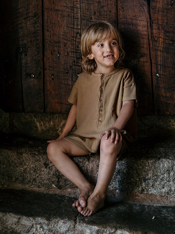 The Explorer Playsuit - Camel