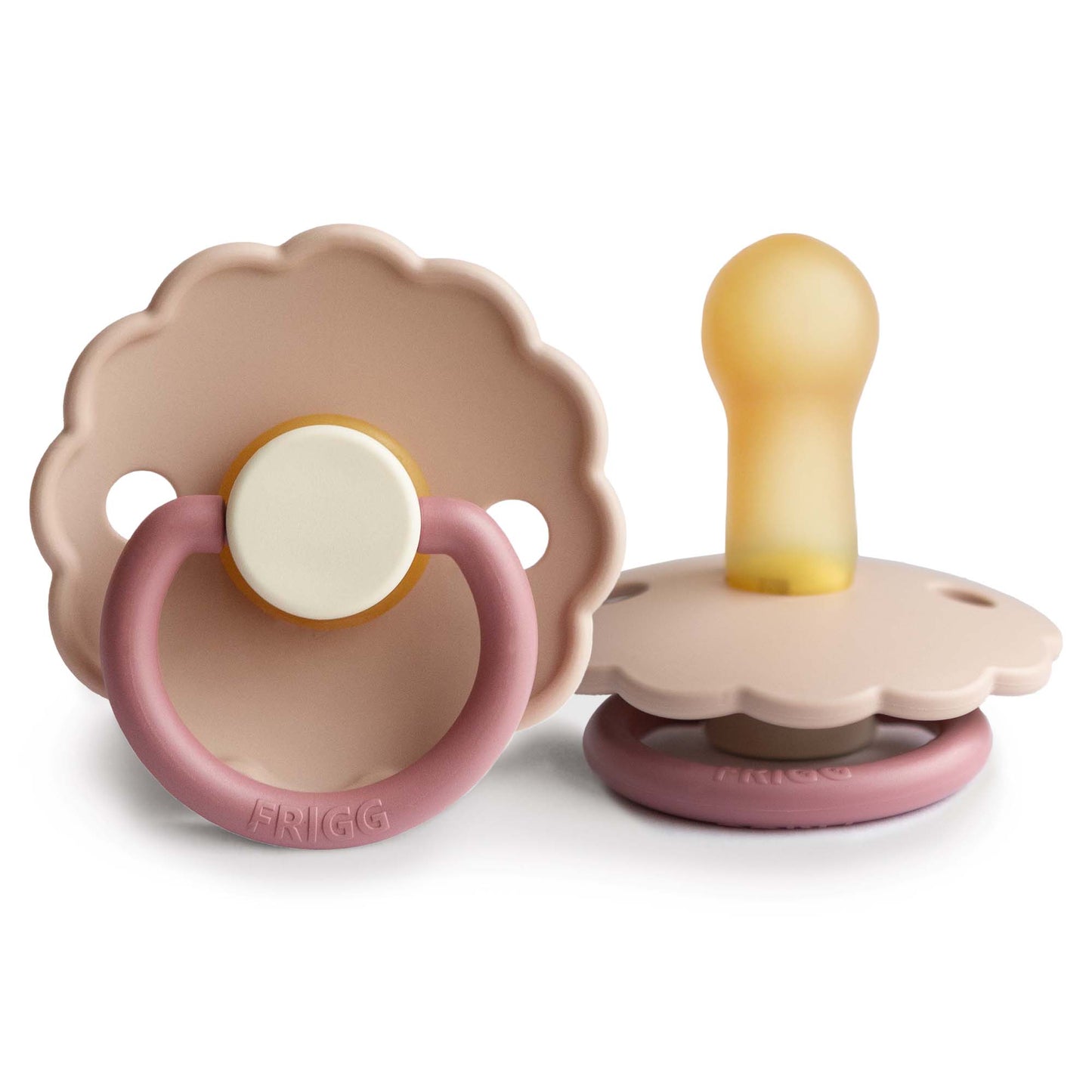 FRIGG Daisy Natural Rubber Pacifier | Colorblock (Peony)