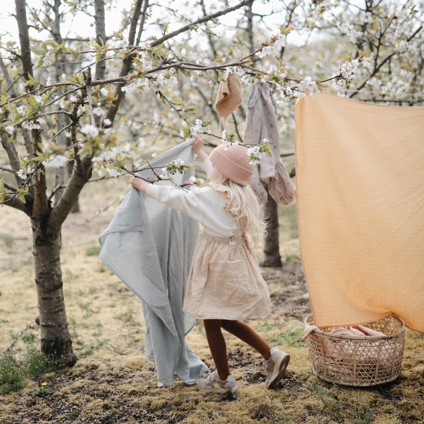 Muslin Swaddle Blanket Organic Cotton - (Fall Yellow)
